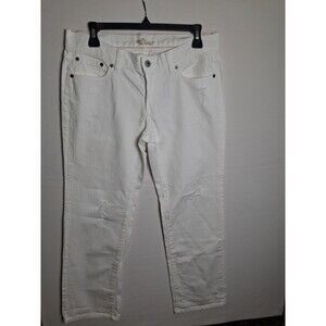 Old Navy THE DIVA White Distressed Denim Jeans Women's Size 8 Ripped Denim Pants